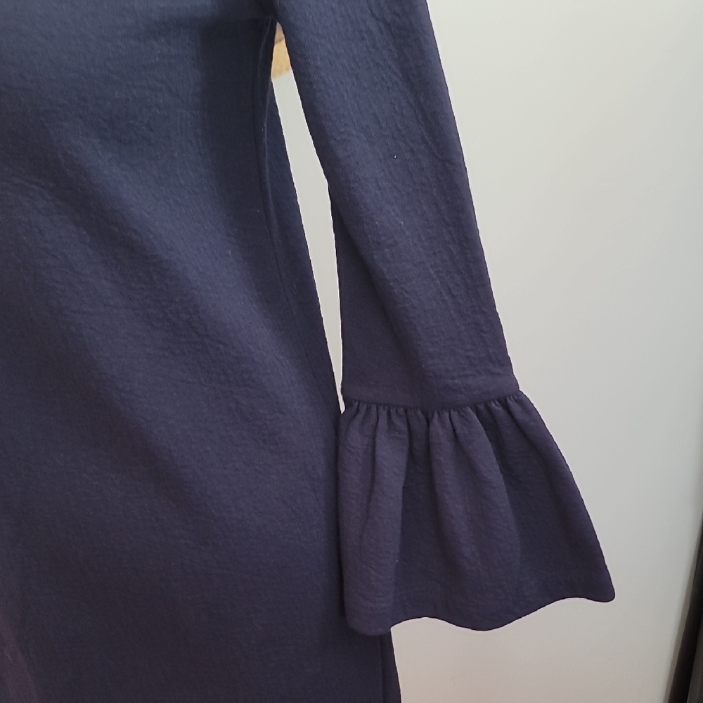 J. Crew Elegant Navy Long Sleeve Dress - Picture 4 of 11
